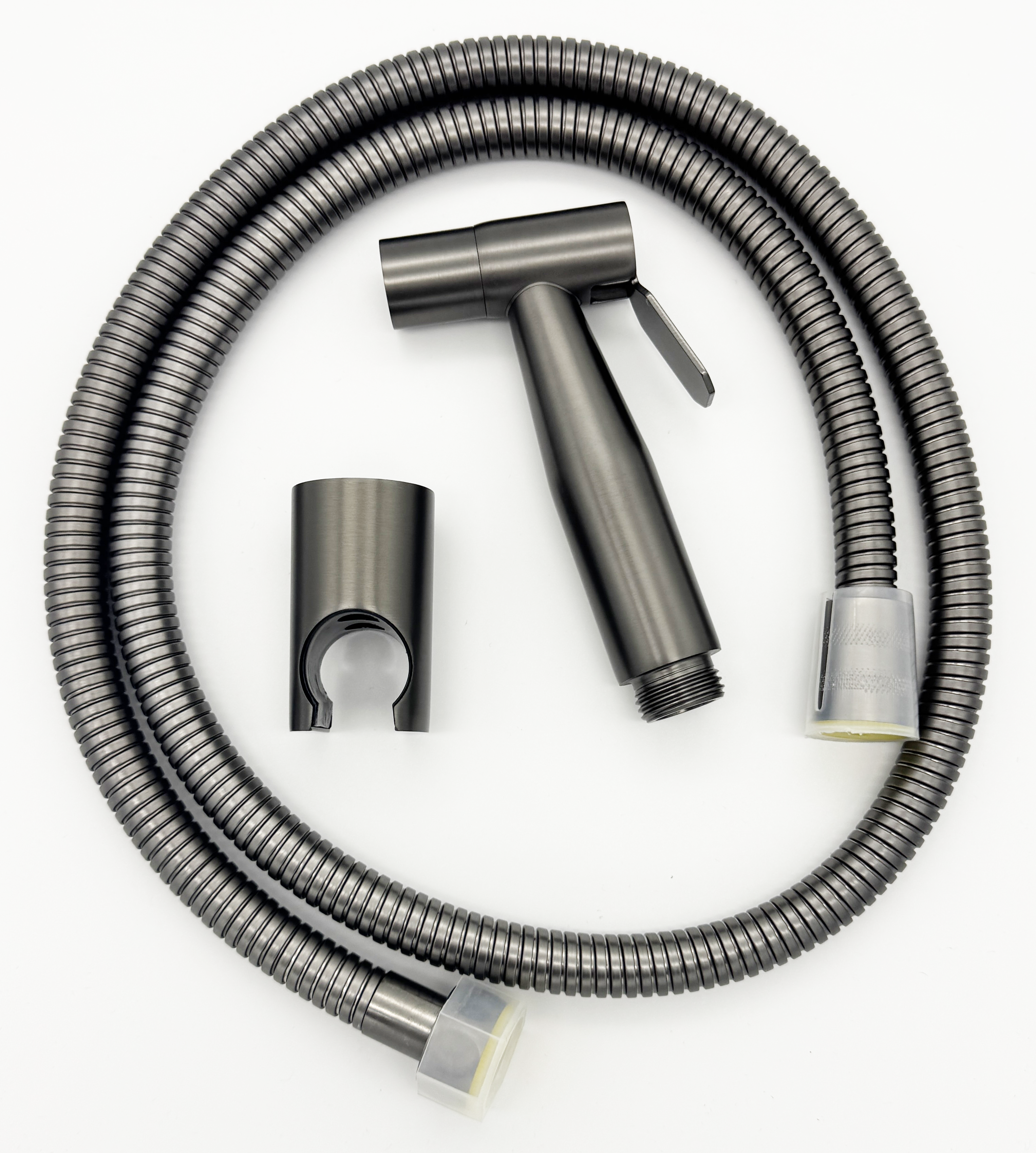 Handbrause - SHATTAF - Gunmetal Grau Edelstahl - Set inkl. Halter und Schlauch